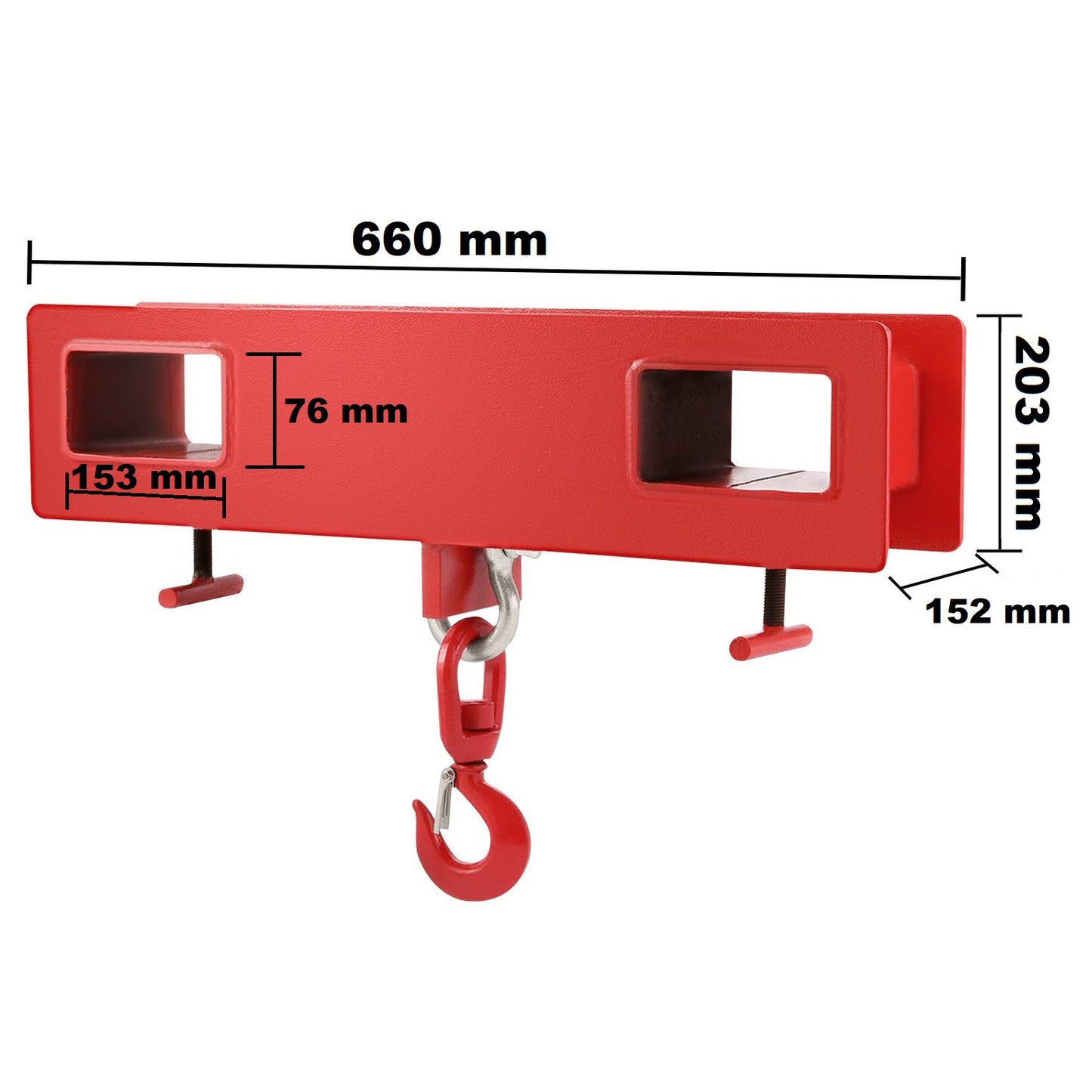 Gancio di carico inforcabile, per carrello elevatore a forche, portata 2.000 kg