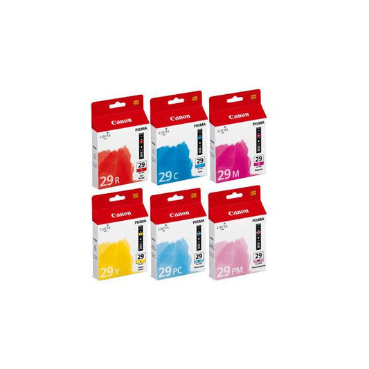 Canon PGI-29 C/M/Y/PC/PM/R Originale Ciano, Magenta, Ciano per foto, Magenta per foto, Rosso, Giallo Multipack 6 pezzo(i)