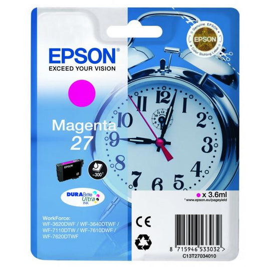 Epson Alarm clock 27 DURABrite Ultra cartuccia d'inchiostro 1 pz Originale Magenta