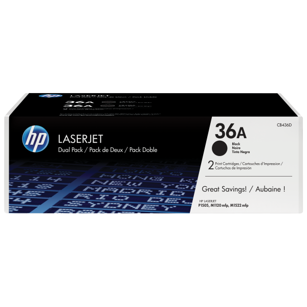 HP Confezione da 2 cartucce originali di Toner nero LaserJet 36A