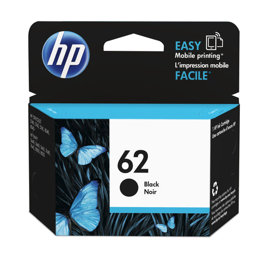 HP 62 Black Ink Cartridge Originale Resa standard Nero