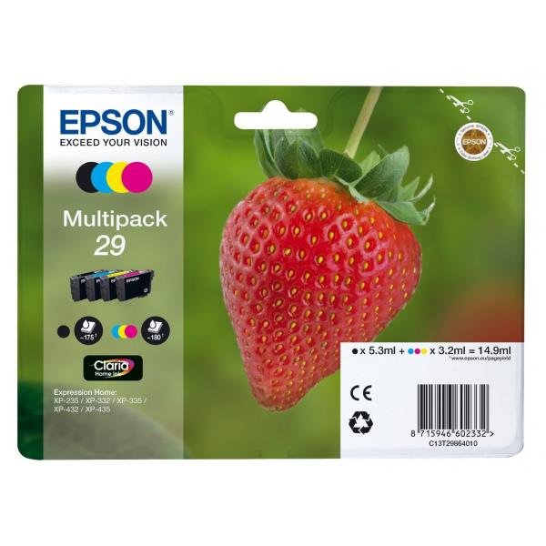 Epson Strawberry 29 CMYK cartuccia d'inchiostro 1 pezzo(i) Originale Resa standard Nero, Ciano, Magenta, Giallo