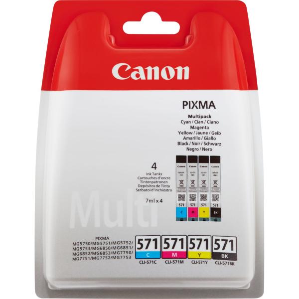 Canon CLI-571 Multipack cartuccia d'inchiostro Original Nero, Ciano, Magenta, Giallo 4 pezzo(i)