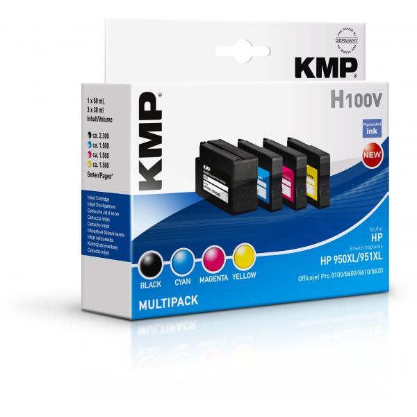 KMP H100V cartuccia d'inchiostro Nero, Ciano, Magenta, Giallo 80 ml 30 ml