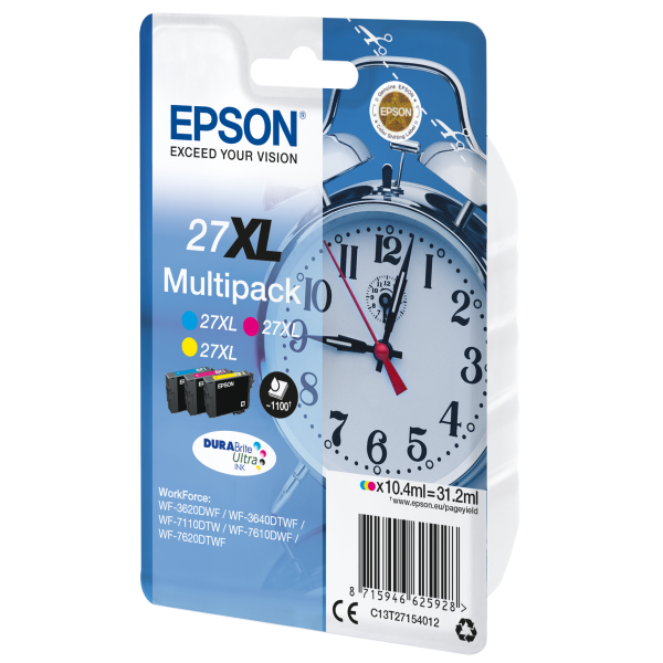 Epson Alarm clock Multipack Sveglia 3 colori Inchiostri DURABrite Ultra 27XL