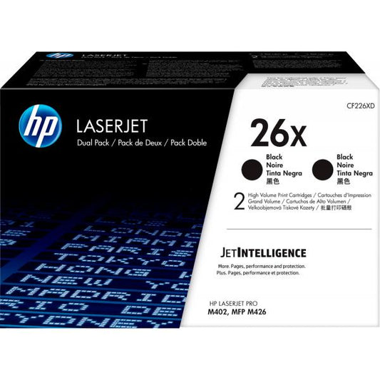 HP Confezione da 2 cartucce Toner originali nero ad alta capacità LaserJet 26X