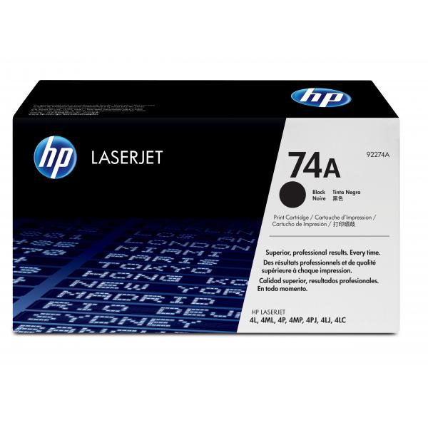 HP 74A Black Original LaserJet Toner Cartridge cartuccia toner 1 pz Originale Nero