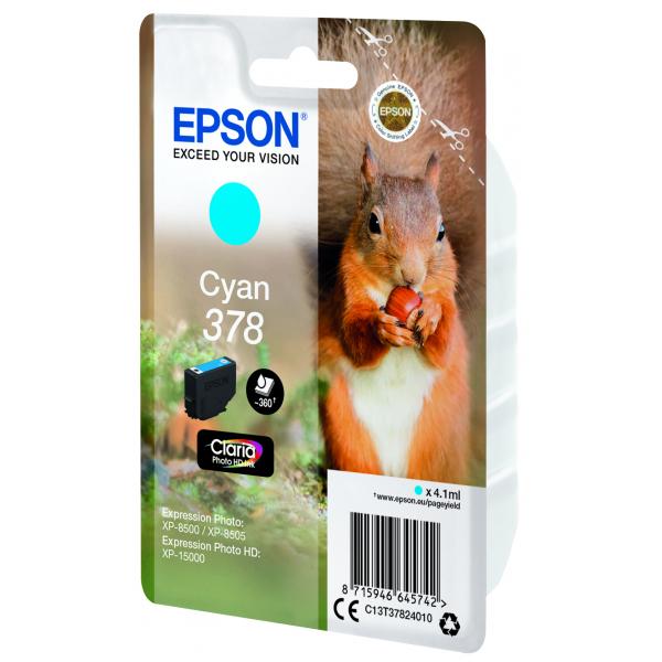 Epson Squirrel Singlepack Cyan 378 Claria Photo HD Ink