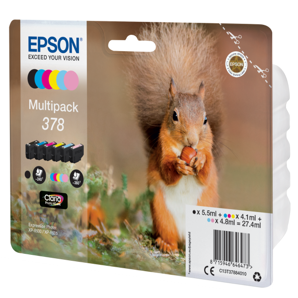 Epson Squirrel Multipack 6-colours 378 Claria Photo HD Ink