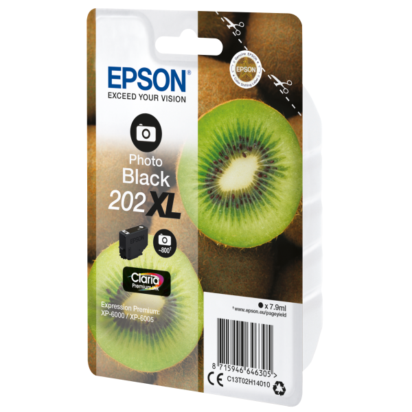 Epson Kiwi Singlepack Photo Black 202XL Claria Premium Ink