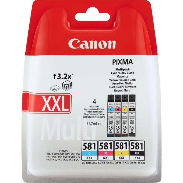 Canon CLI-581XXL Multipack cartuccia d'inchiostro Nero, Ciano, Magenta, Giallo 11,7 ml