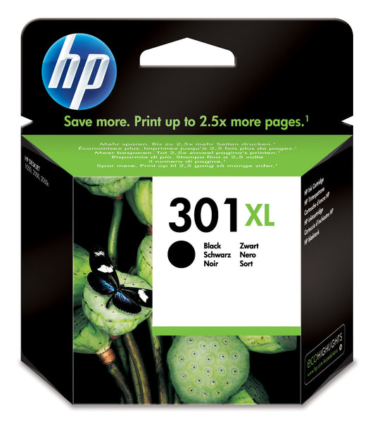 HP 301XL Black Ink Cartridge Originale Nero