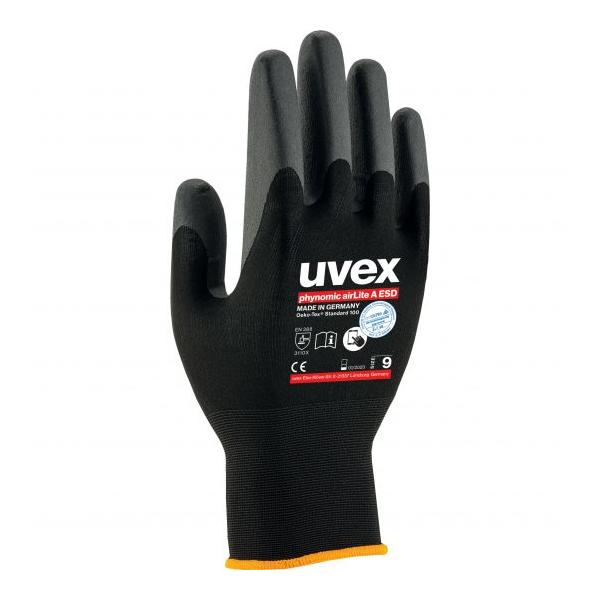 Uvex 60038 Guanti da officina Nero Carbonio, Elastan, Poliammide 1 pezzo(i)