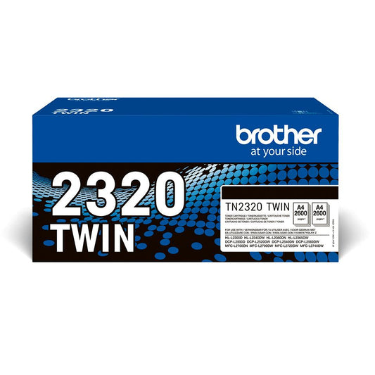 Brother TN2320 TWIN - 2er-Pack - Hohe Ergiebigkeit - Schwarz - original - Tonerpatrone - fÃ¼r Brother DCP-L2500, L2520, L2560, HL-L2300, L2340, L2360, L2365, MFC-L2700, L2720, L2740