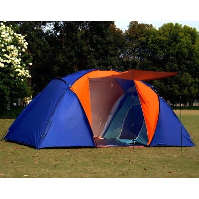 Large Camping Tent Double Layer Waterproof Two Bedrooms