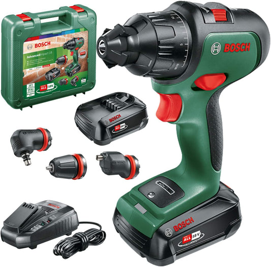 Bosch Trapano a batteria AdvancedImpact 18 (2 batterie, sistema a 18 V, in valigetta)