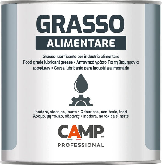 Camp GRASSO ALIMENTARE, Grasso lubrificante incolore, inodore e atossico, Lubrifica e protegge macchine per lavorazione alimentare, 1kg